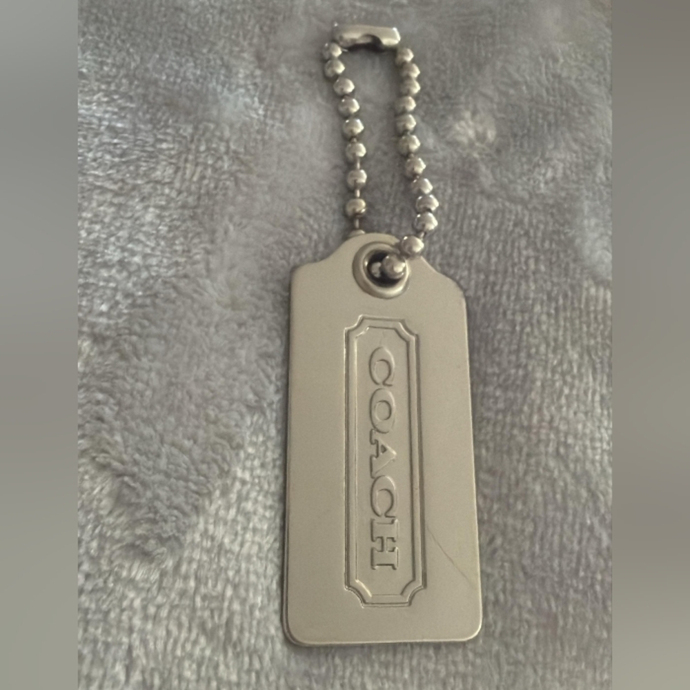 Authentic Coach Silver Metal Bag Keycharm
